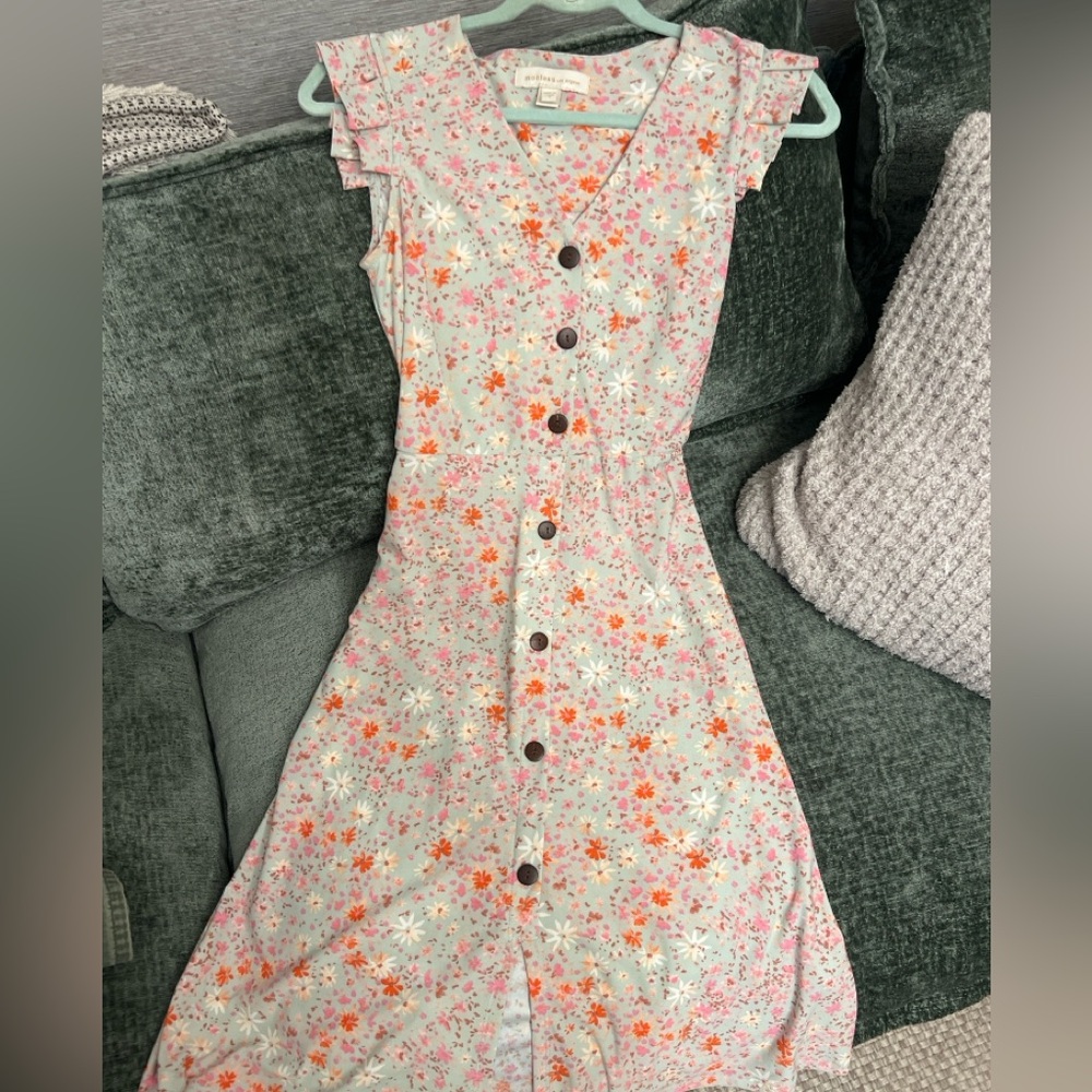 Floral Dress with Button Detail